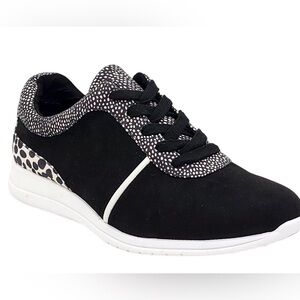 Isaac Mizrahi Black Sneakers with White Dotted Trim
